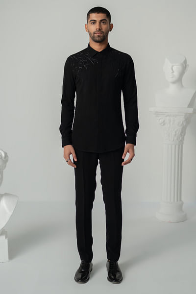 Black embellished shirt