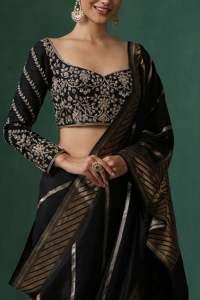 Black embroidered blouse