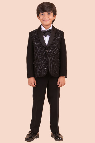 Black embroidered tuxedo