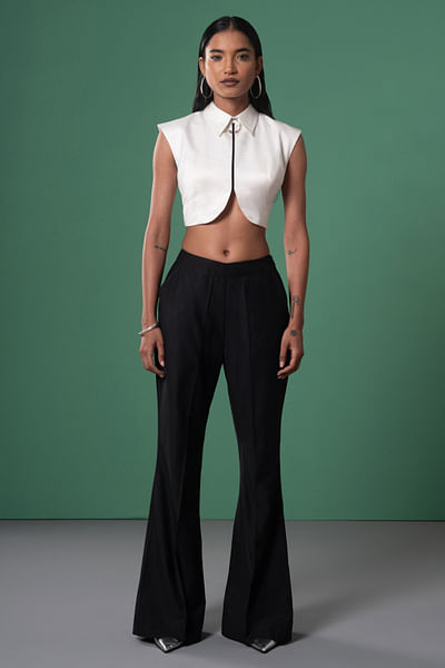 Black flared trousers