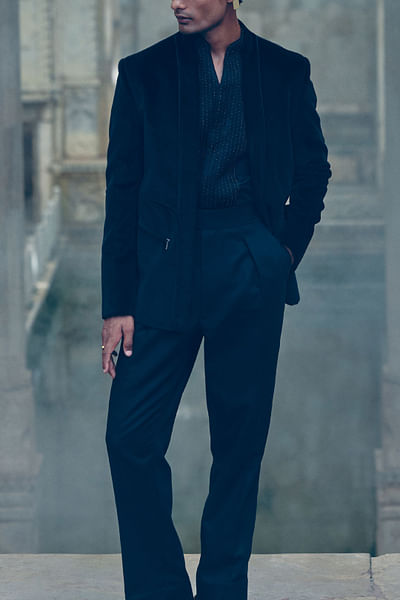 Black front open jacket