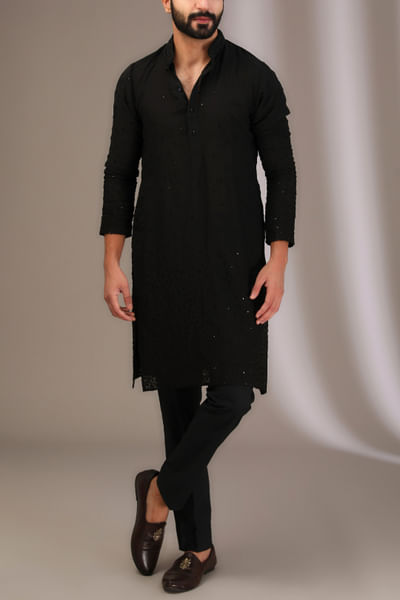 Black georgette kurta Bandi set