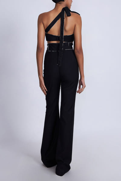 Advait Black one-shoulder co-ords AVTFEB24D302
