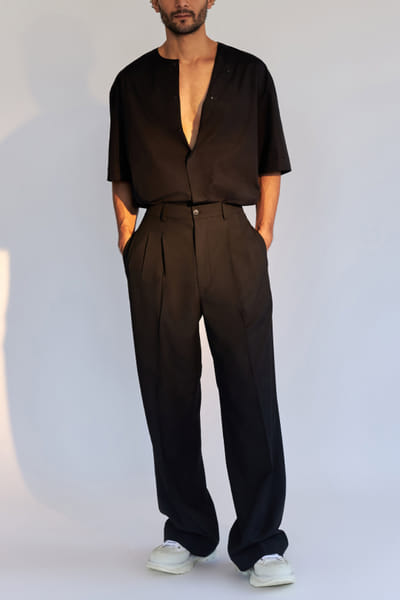 Black oversized cotton shirt