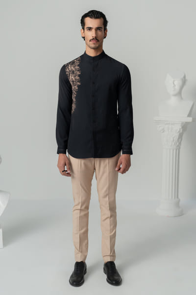 Varun Chakkilam Black phoenix blaze printed shirt VARFEB25D116918