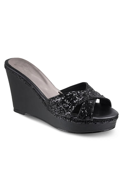 Black shimmer wedges