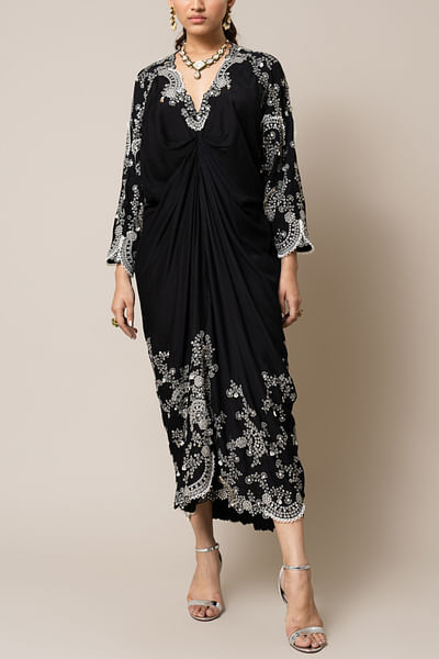 Black Swarovski embroidery dress