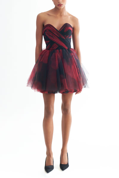 Black sweetheart mini dress