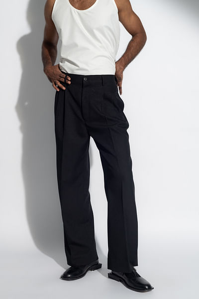 Black wide leg trouser