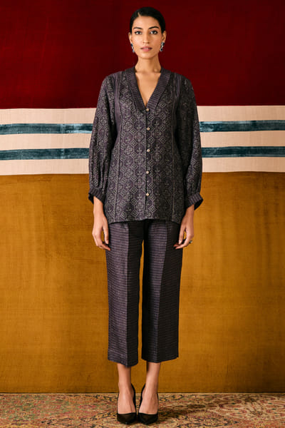 Blackberry geometric printed co-ords