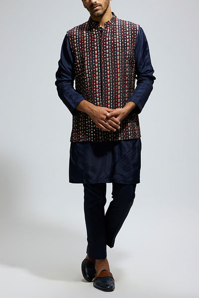 Blue boho embellished bandi