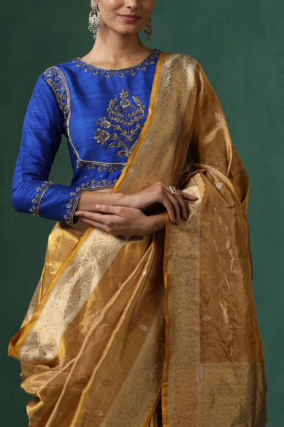 Blue embroidered blouse