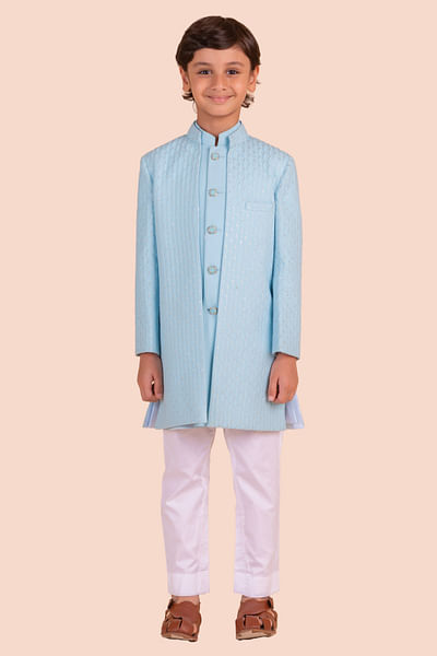 Blue embroidered jodhpuri set