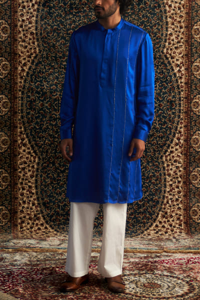 Blue embroidered kurta set