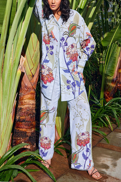 Blue floral print co-ords