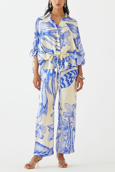 Blue floral printed co-ords