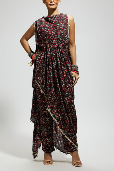Blue geometric printed co-ords