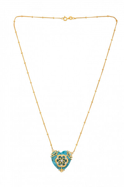 Blue heart turquoise pendant necklace