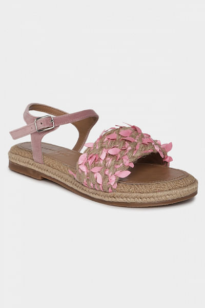 Blue jute detail flats