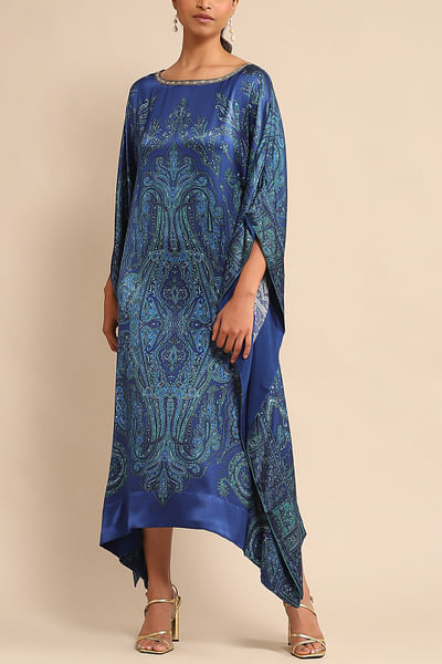 Blue paisley printed kaftan