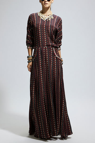 Blue printed jumpsuit