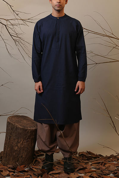 Blue raglan kurta set