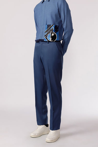 Blue straight pants