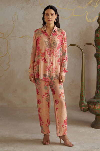 Blush floral printed co-ords