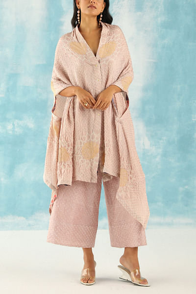 Blush peach bandhani tunic