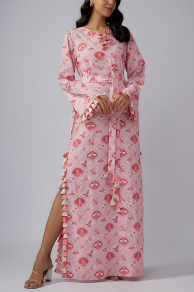 Blush pink safari printed kaftan