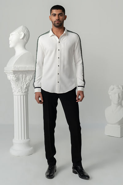 Bright white dainty embellished shirt