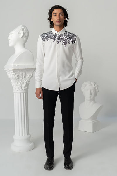 Bright white hexagonal shirt