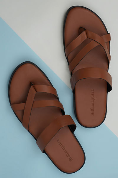 Brown criss cross sandals