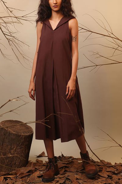 Brown hood dress