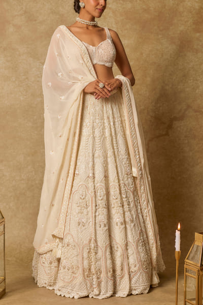 Butter yellow embroidered lehenga set