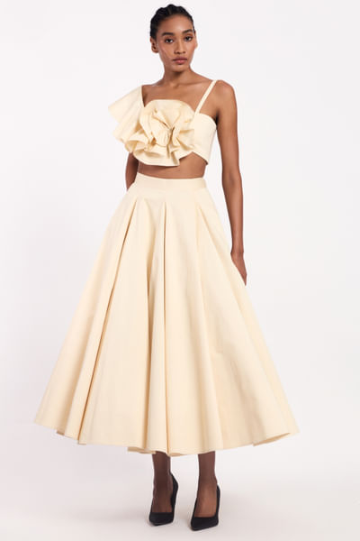 Butterscotch one-shoulder ruffled top