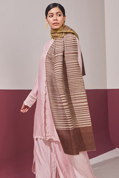 Cedar brown pashmina stole