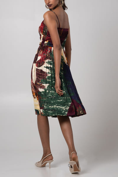 Advait Char artsy print pleated dress ADVJAN25D12577