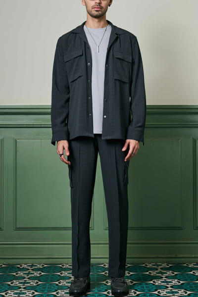 Charcoal biscuit crepe co-ords