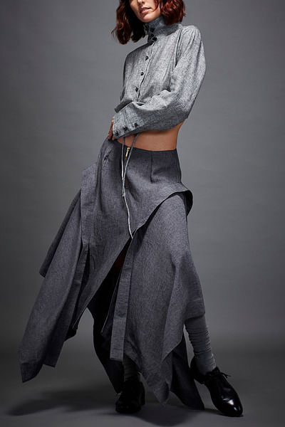Charcoal grey hanging panel skirt