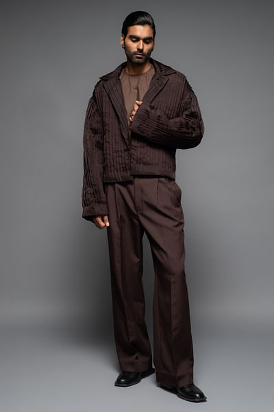 Chocolate pleated jacket