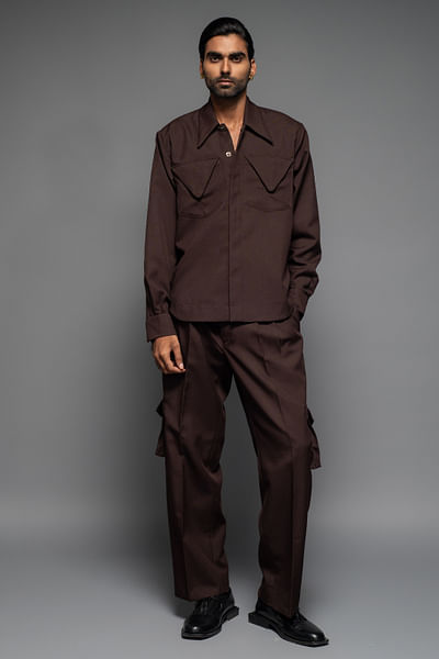Chocolate polyester shirt