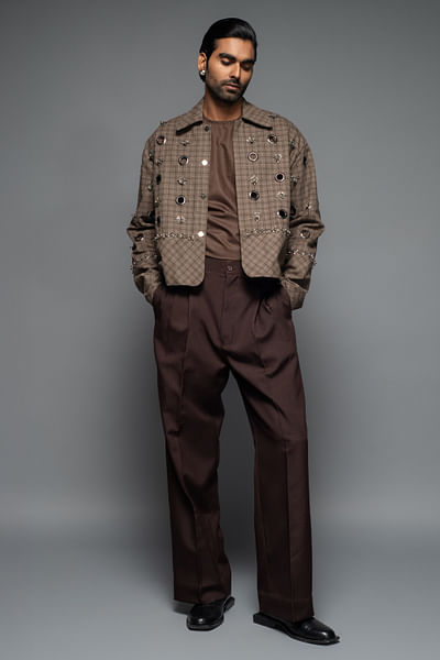 Chocolate wide leg trouser