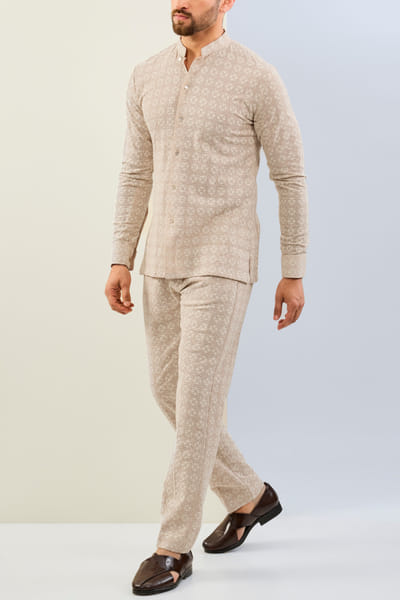 Cream embroidered co-ords