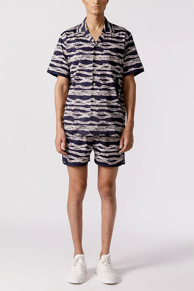Dark navy word printed shirt