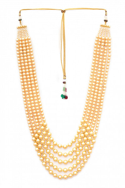 Deep cream pearl layered necklace