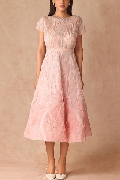Dusky pink ombre midi dress