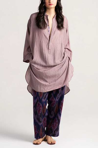 Dusty mauve checkered kurta