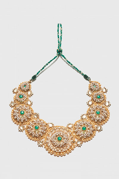 Emerald onyx and zircon necklace