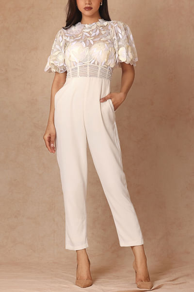 Floral embroidered jumpsuit